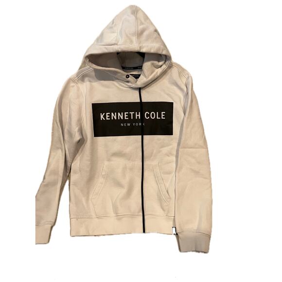 Kenneth Cole White Full Zip Hoodie Mens M - Picture 1 of 3